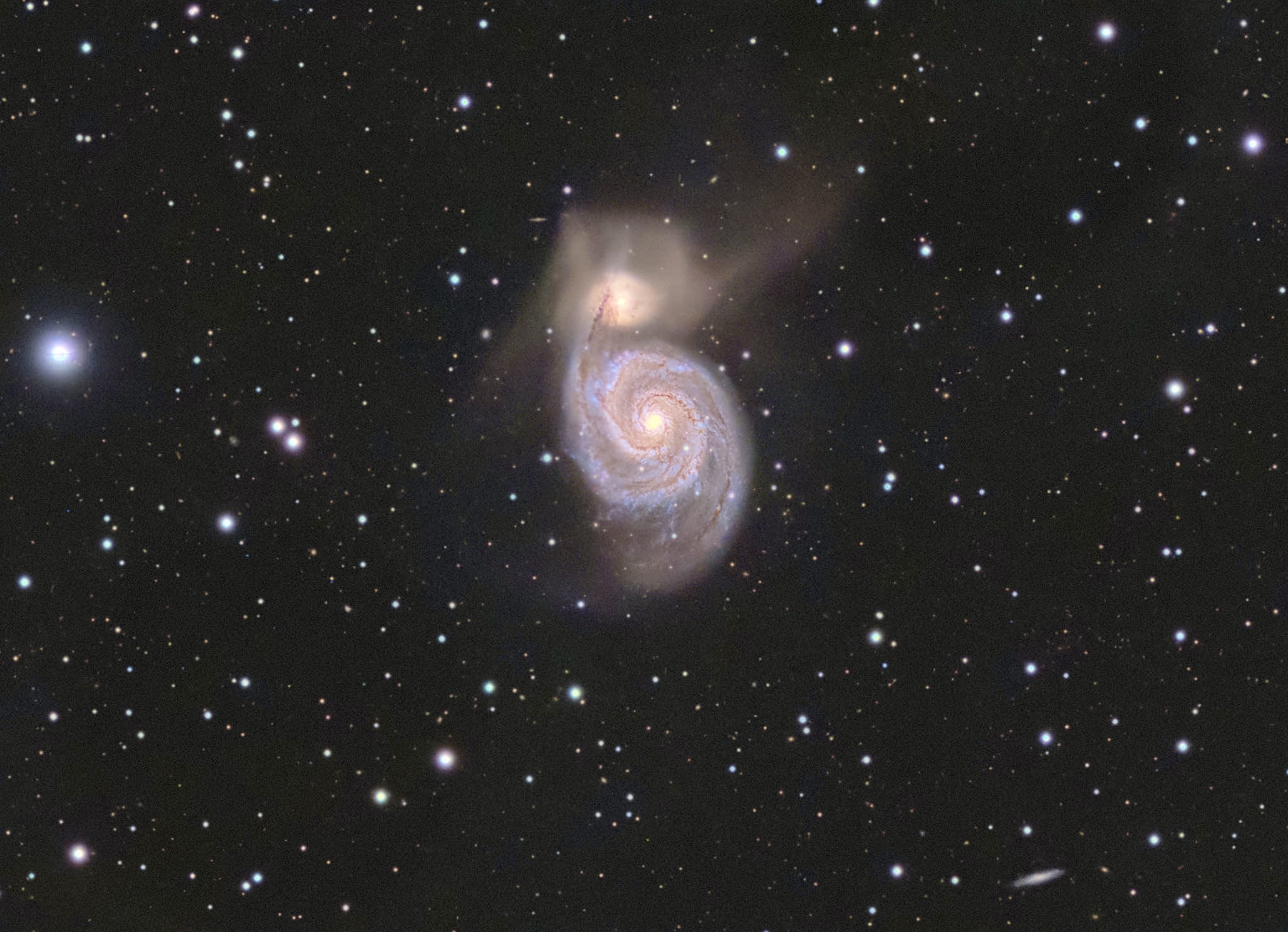 M51 Whirlpool Galaxy — SJH-75UF sample image ©Akihiro Yamazaki